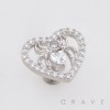 MULTI CZ HEART SPIDER PUSHIN (THREADLESS) 316L SURGICAL STEEL LABRET SET